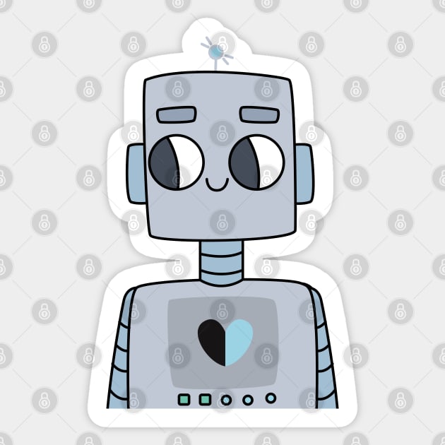Mr Valentine Robot - 2 Sticker by Megadorim